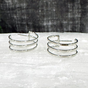 Linear Layered Hoop Earrings (GOLD OR SILVER)