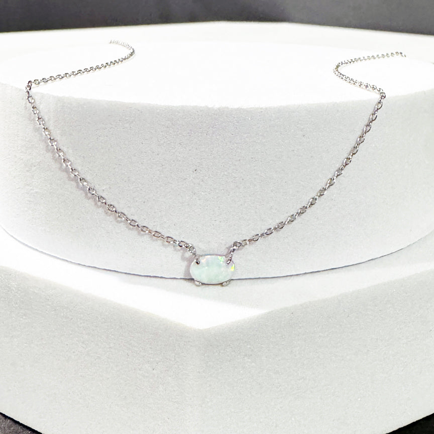 Opal Necklace | Opal Dainty Necklace | Opal Jewelry | FENNO FASHION | Cincinnati Jewelry Designer 