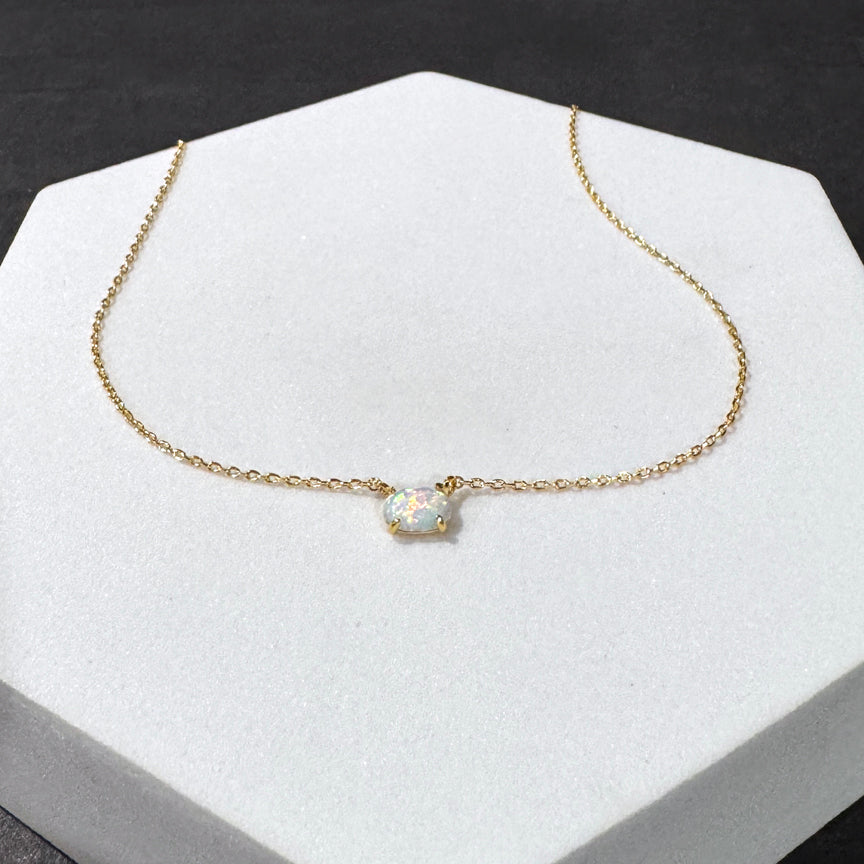 Opal Necklace | Opal Dainty Necklace | Opal Jewelry | FENNO FASHION | Cincinnati Jewelry Designer 