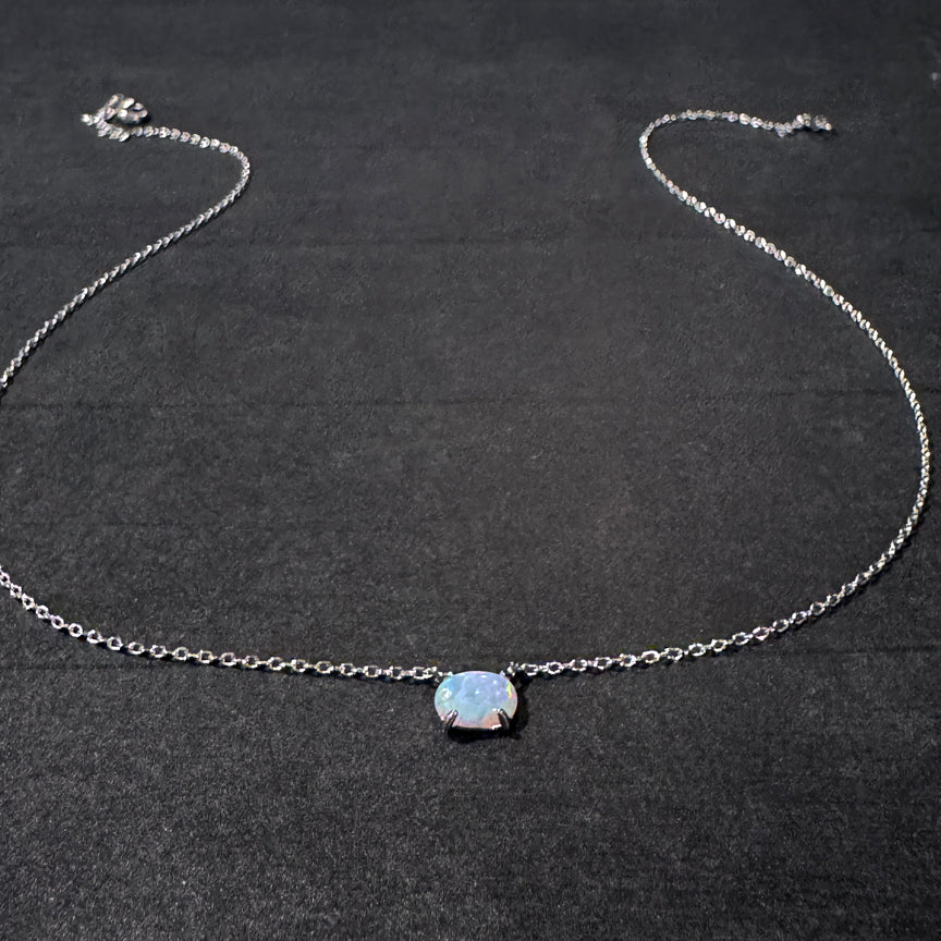 Opal Necklace | Opal Dainty Necklace | Opal Jewelry | FENNO FASHION | Cincinnati Jewelry Designer 