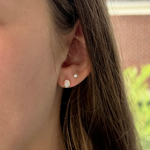 Opal Stud Earrings | Opal Jewelry | FENNO FASHION | Rose Gold Opal Studs