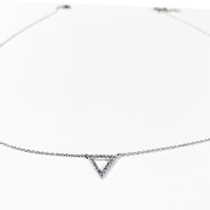 Crystal-Lined Open Triangle Dainty Necklace