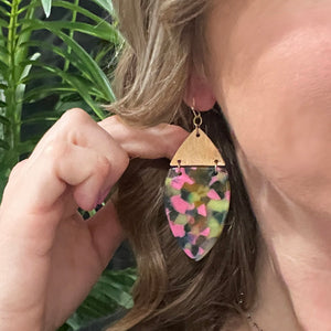 Pastel Speckled Resin Earrings | Gold Geometric Earrings | Summer Jewelry | Megan Fenno | FENNO FASHION