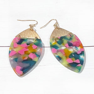 Pastel Speckled Resin Earrings | Gold Geometric Earrings | Summer Jewelry | Megan Fenno | FENNO FASHION