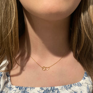 Gold Dainty Paw and Heart Necklace | Paw Print Necklace | FENNO FASHION