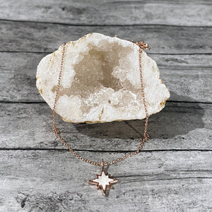 Dainty Rose Gold North Star Necklace | Dainty Layering Necklaces | FENNO FASHION