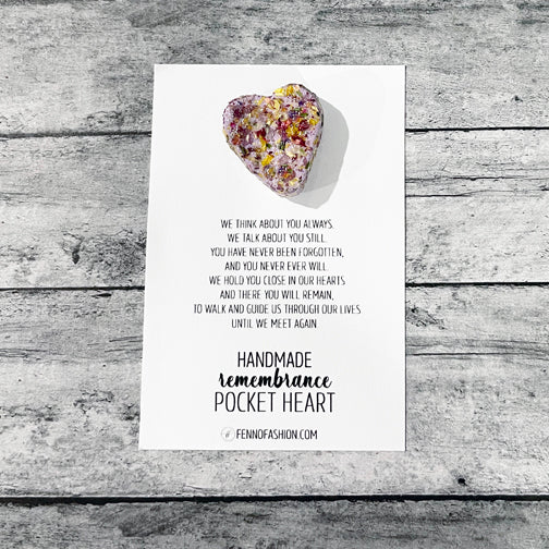 Pocket Heart | Remembrance Accessories | Memorial Accessories | Funeral Flower Mementos | FENNO FASHION | Megan Fenno