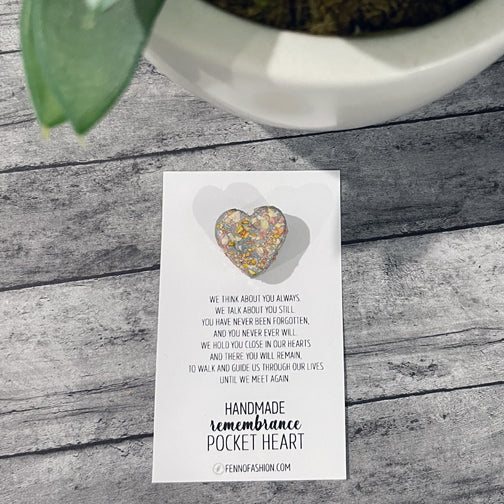 Pocket Heart | Remembrance Accessories | Memorial Accessories | Funeral Flower Mementos | FENNO FASHION | Megan Fenno 