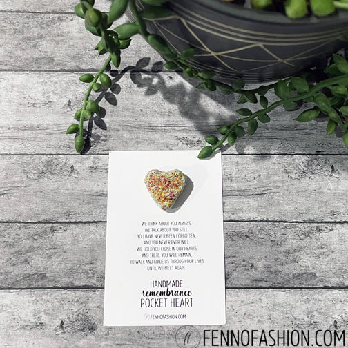 Pocket Heart | Remembrance Accessories | Memorial Accessories | Funeral Flower Mementos | FENNO FASHION | Megan Fenno 