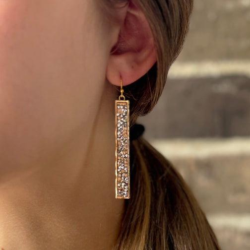 Rectangle Earrings | Mixed Metal Crystal Earrings | Date Night Earrings | Jewelry Trends 2025 | FENNO FASHION