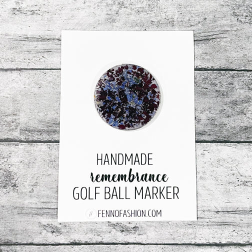 Remembrance Golf Ball Marker | Memorial Golf Ball Marker | FENNO FASHION | Megan Fenno  | Memorial Accessories Cincinnati | Memorial Keepsakes using flowers 