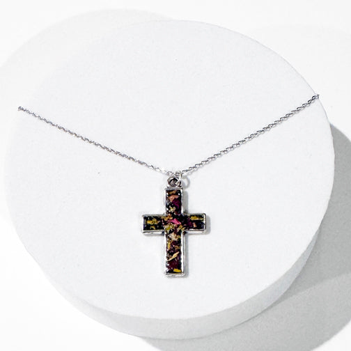 Remembrance Necklace | Memorial Cross Necklace  | Funeral Flower Jewelry | Religious Memorial Jewelry | Remembrance Accessories Cincinnati | Memorial Jewelry Cincinnati | FENNO FASHION
