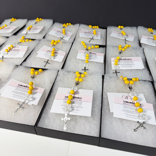 Remembrance Rosary | Memorial Rosary | Flower Petal Jewelry | Memorial Jewelry | Memorial Jewelry with Funeral Flowers | Funeral Flowers Jewelry | Funeral Flowers Keepsakes | Memorial Jewelry Cincinnati | FENNO FASHION