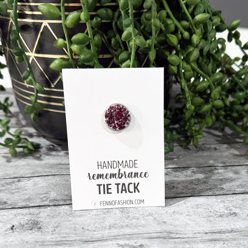 Remembrance Tie Tack | Memorial Accessories | Funeral Flower Mens Keepsakes | Funeral Flower Jewelry Cincinnati | FENNO FASHION 