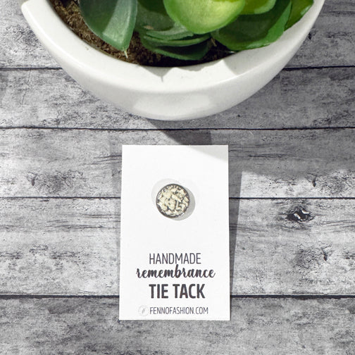Remembrance Tie Tack | Memorial Accessories | Funeral Flower Mens Keepsakes | Funeral Flower Jewelry Cincinnati | FENNO FASHION 