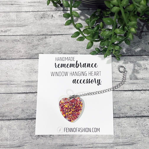 Remembrance Window Hanging Ornament using Flower Petals | Memorial Accessories | Remembrance Ornament | FENNO FASHION | Megan Fenno
