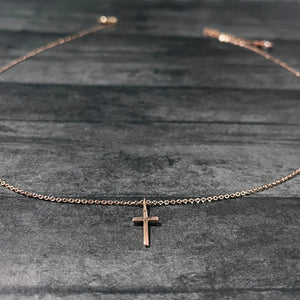 Dainty Rose Gold Cross Necklace | FENNO FASHION