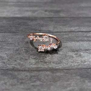 Rose Gold Crystal Adjustable Ring | Adjustable Rings | Dainty Crystal Ring | FENNO FASHION 