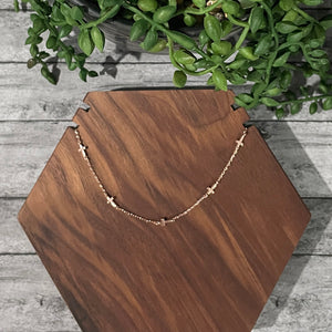 Rose Gold Cross Necklace | Dainty Cross Necklace | FENNO FASHION