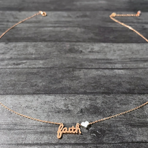 Silver Faith Necklace | Dainty Faith Necklace | FENNO FASHION