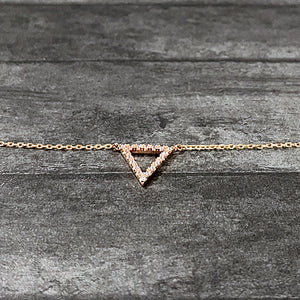 Crystal-Lined Open Triangle Dainty Necklace