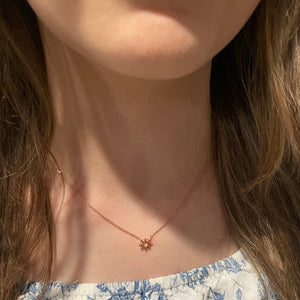 Rose Gold Dainty Necklace | Rose Gold Sunburst Necklace | FENNO FASHION