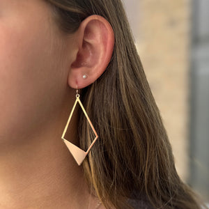Rose Gold Geometric Earrings | Geometric Jewelry | FENNO FASHION 