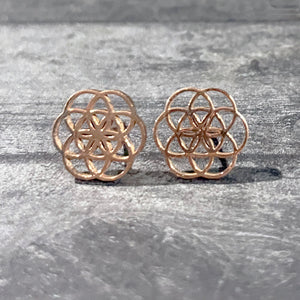 Rose Gold Geometric Stud Earrings | FENNO FASHION