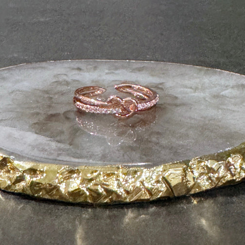 Rose Gold Love Knot Ring | Adjustable Rose Gold  Ring | FENNO FASHION