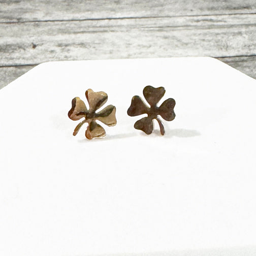 Rose Gold Shamrock Earrings | 4-Leaf Clover Earrings | St. Patricks Day Earrings | FENNO FASHION