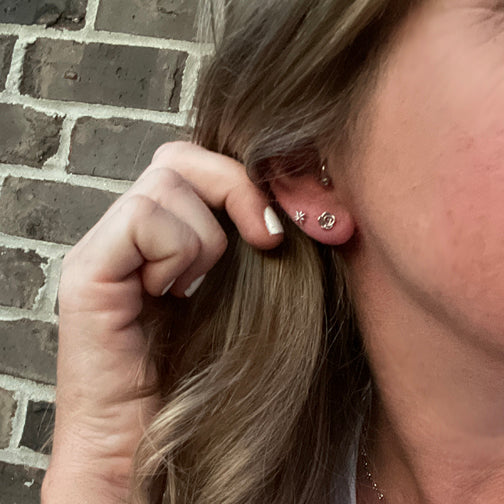 Rose Outline Stud Earrings | Dainty Studs | Flower Stud Earrings | FENNO FASHION