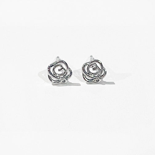 Rose Outline Stud Earrings | Dainty Studs | Flower Stud Earrings | FENNO FASHION