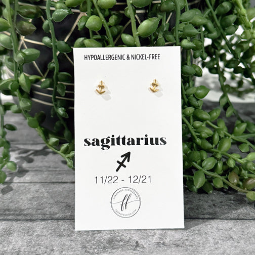Sagittarius Stud Earrings | Zodiac Studs | Zodiac Jewelry | Constellation Jewelry | FENNO FASHION