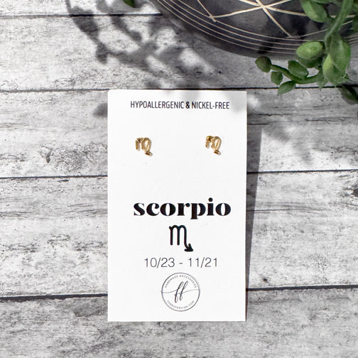 Scorpio Stud Earrings | Zodiac Studs | Zodiac Jewelry | Constellation Jewelry | FENNO FASHION