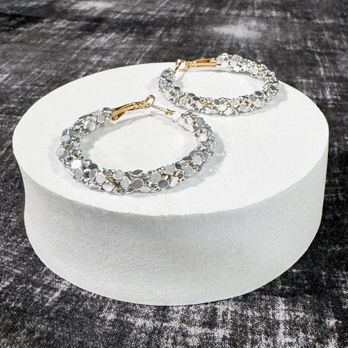 Sequin Hoop Earrings | Sparkly Hoops | Christmas Jewelry | Holiday Earrings | FENNO FASHION