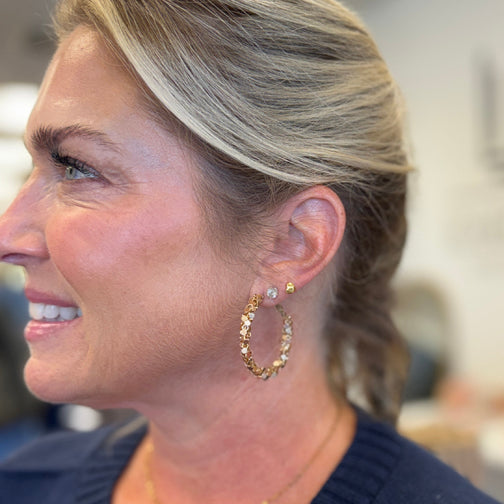 Sequin Hoop Earrings | Sparkly Hoops | Christmas Jewelry | Holiday Earrings | FENNO FASHION