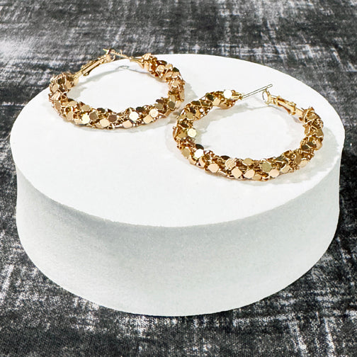 Sequin Hoop Earrings | Sparkly Hoops | Christmas Jewelry | Holiday Earrings | FENNO FASHION