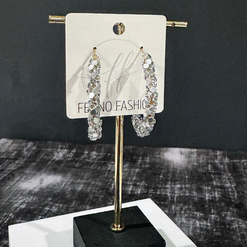 Sequin Hoop Earrings | Sparkly Hoops | Christmas Jewelry | Holiday Earrings | FENNO FASHION