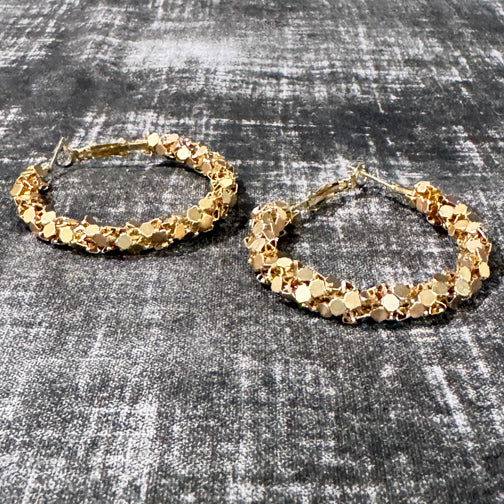 Sequin Hoop Earrings | Sparkly Hoops | Christmas Jewelry | Holiday Earrings | FENNO FASHION