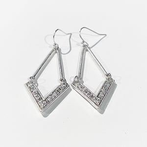 Silver Geometric Earrings | Silver Druzy Earrings | FENNO FASHION