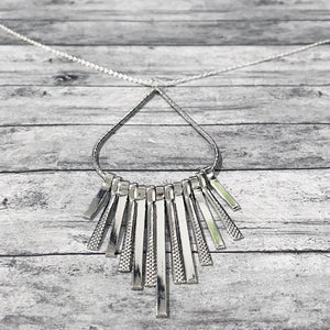 Geometric Silver Pendant Necklace | Long Pendant Necklace | FENNO FASHION | Megan Fenno