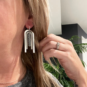 Silver Geometric Earrings | U-Shape Earrings | FENNO FASHION | Megan Fenno