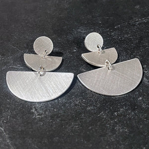 Tiered Semi-Circle Post Earrings (GOLD OR SILVER)