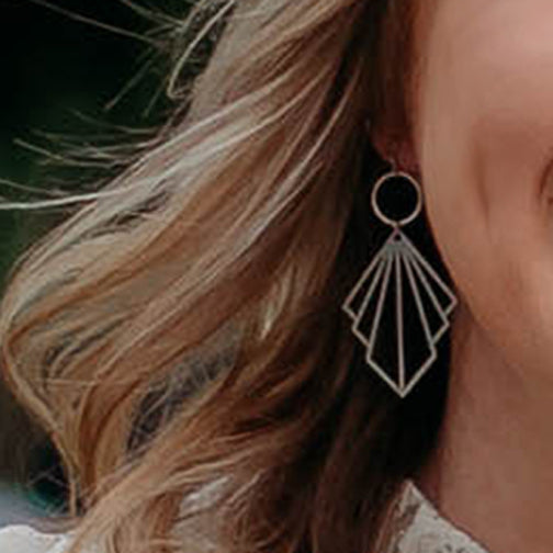 Silver Art Deco Earrings | Silver Geometric Earrings | Geometric Silver Jewelry | FENNO FASHION