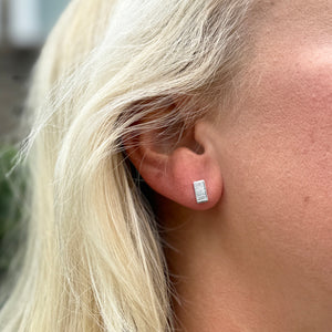 Silver Bar Stud Earrings | FENNO FASHION