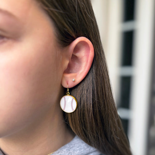 Silver Baseball Earrings | Baseball Jewelry | Megan Fenno | FENNO 