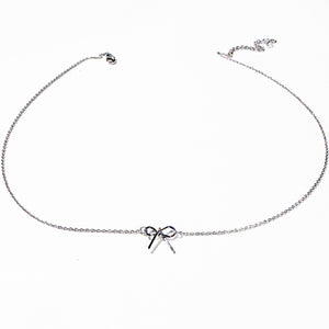 Silver Bow Necklace | Dainty Silver Bow Necklace | Minimalist Jewelry | FENNO FASHION