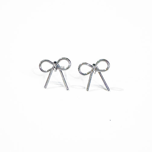 Silver  Bow Studs | Bow Stud Earrings | FENNO FASHION