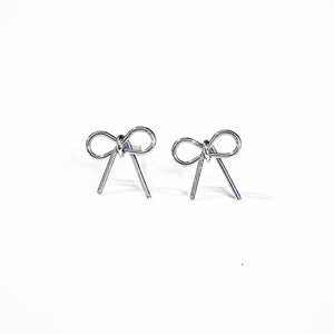 Silver  Bow Studs | Bow Stud Earrings | FENNO FASHION
