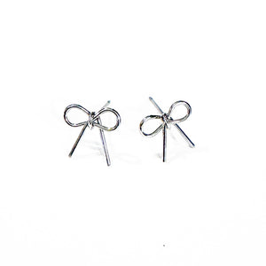 Silver  Bow Studs | Bow Stud Earrings | FENNO FASHION